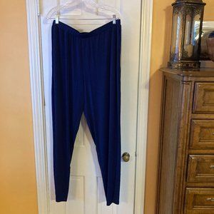 2 Ulla Popken Slinky Blue Pants - 1 long, 1 crop